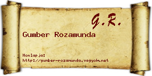 Gumber Rozamunda névjegykártya